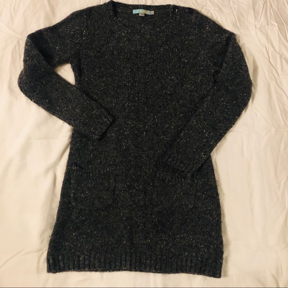 Chunky gray donegal tunic sweater
